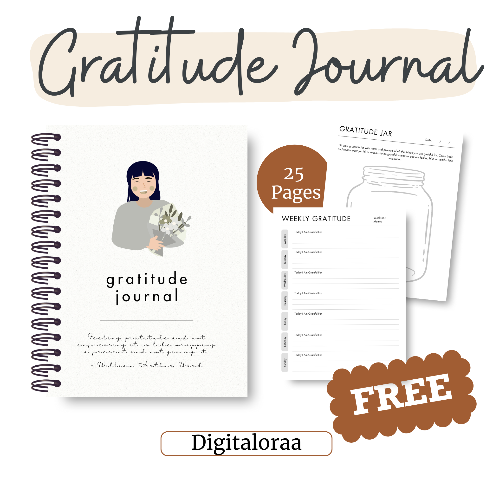 FREE Gratitude Journal – Printable & Digital (PDF)