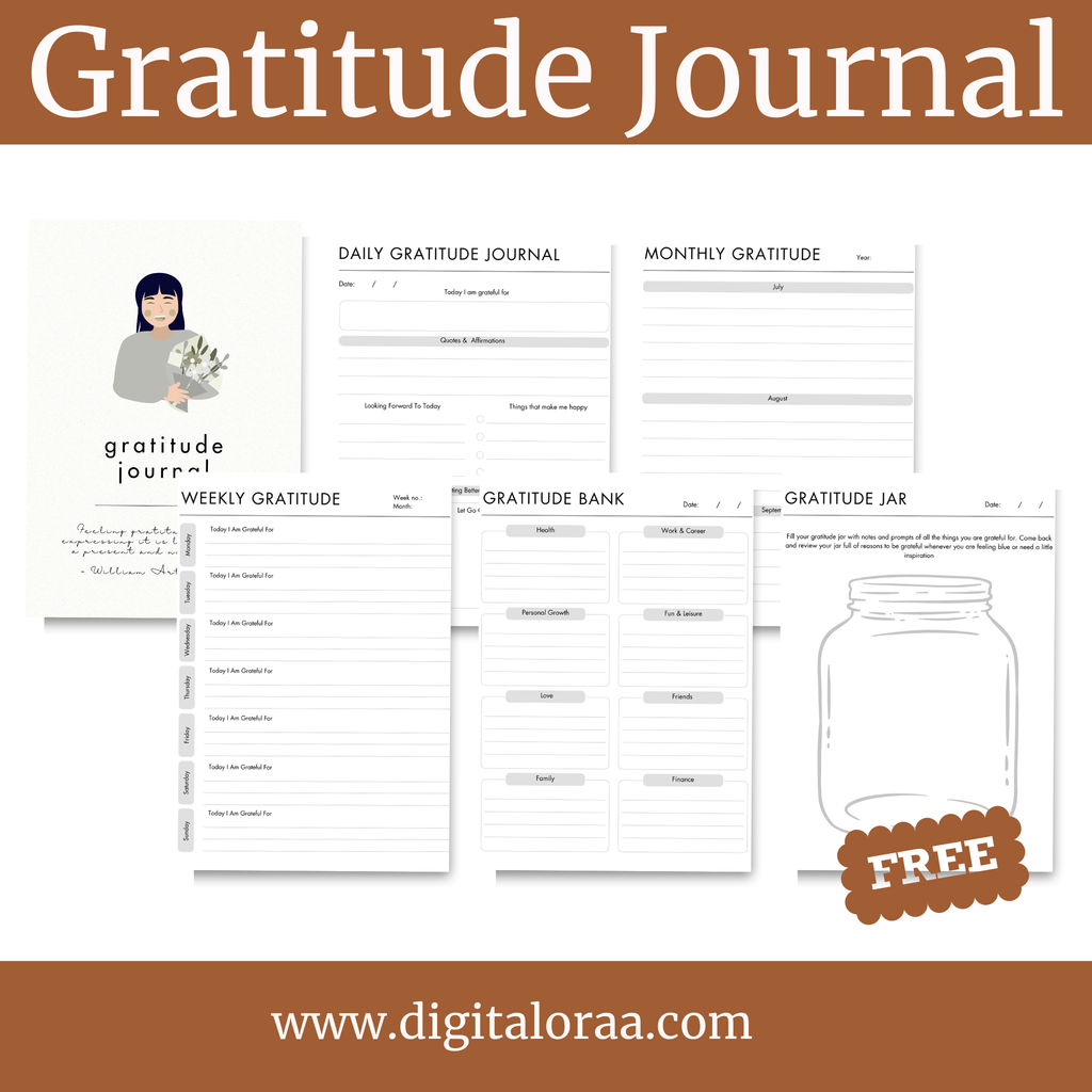 FREE Gratitude Journal – Printable & Digital (PDF)