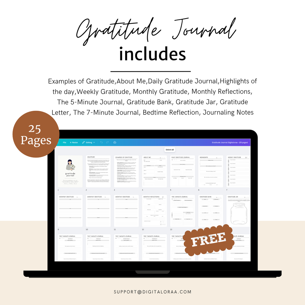 FREE Gratitude Journal – Printable & Digital (PDF)
